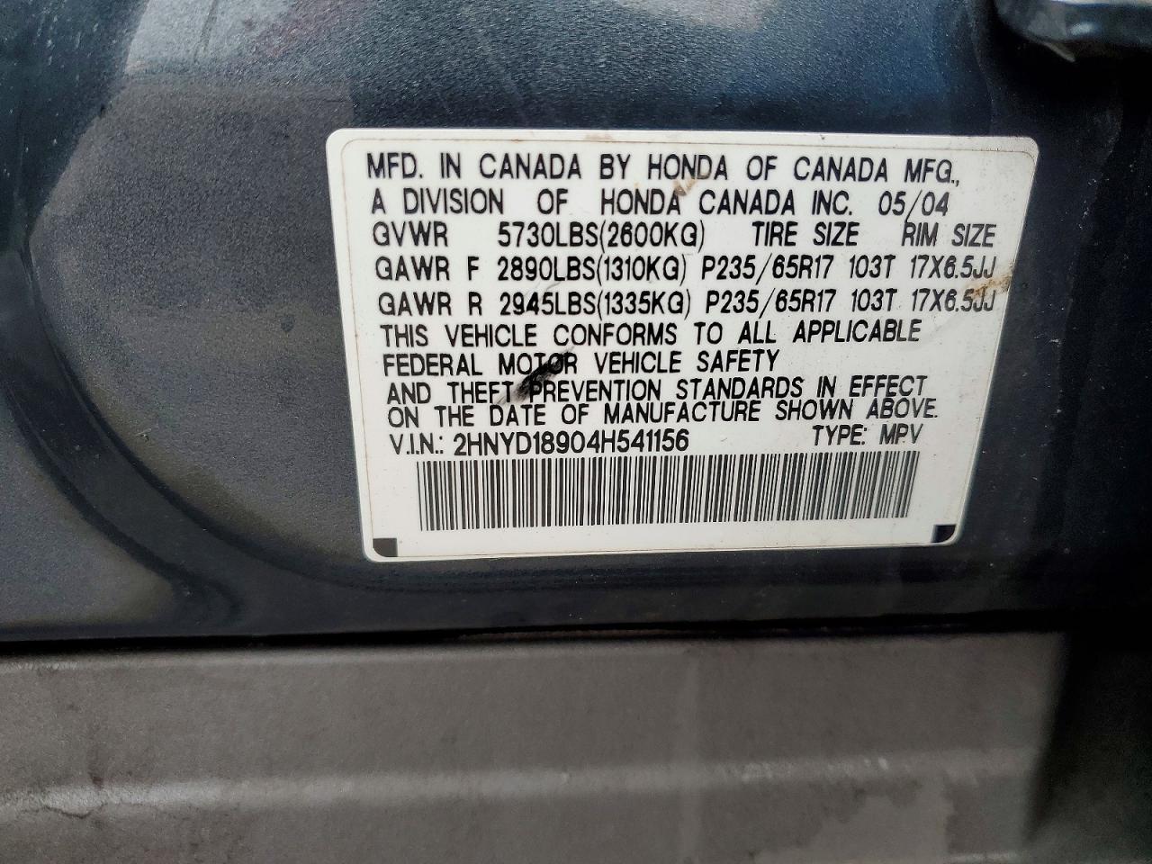 2004 ACURA MDX