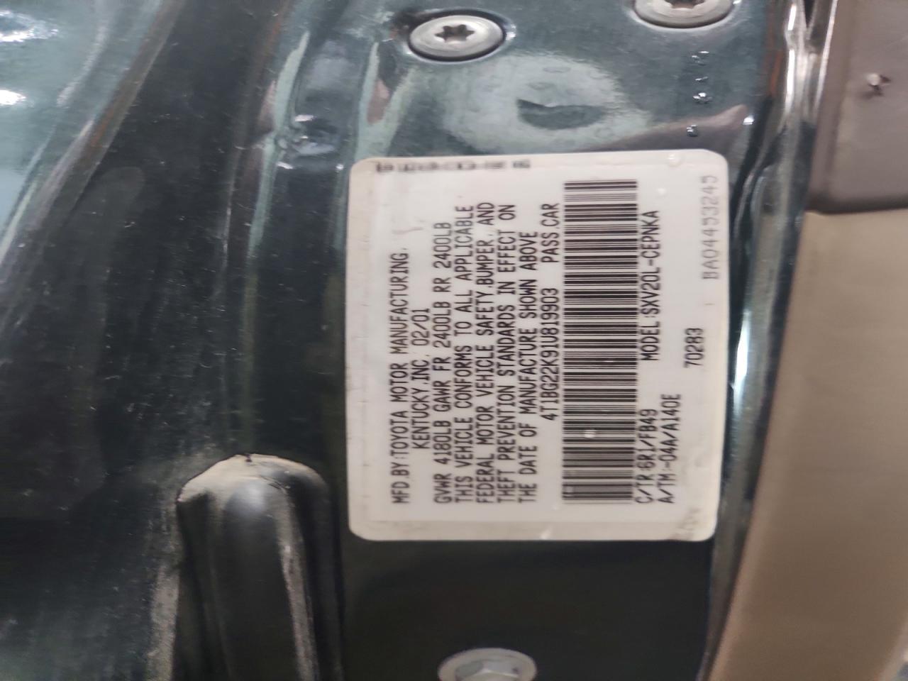 2001 TOYOTA CAMRY