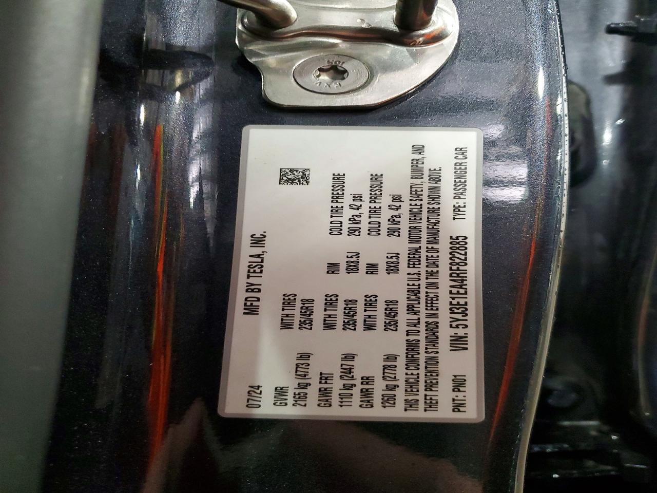 2024 TESLA MODEL 3