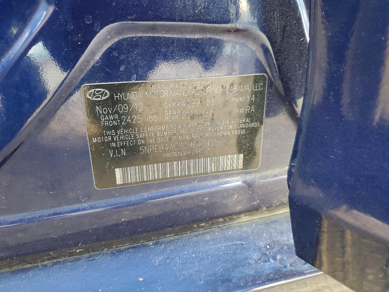 2013 HYUNDAI SONATA