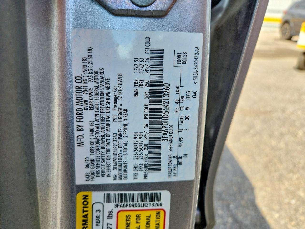 2020 FORD FUSION