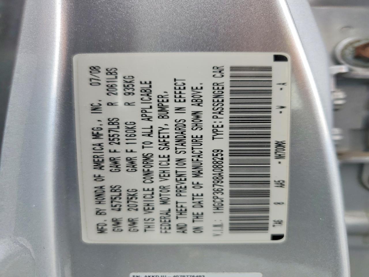 2008 HONDA ACCORD