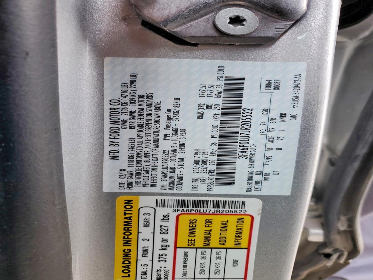2018 FORD FUSION