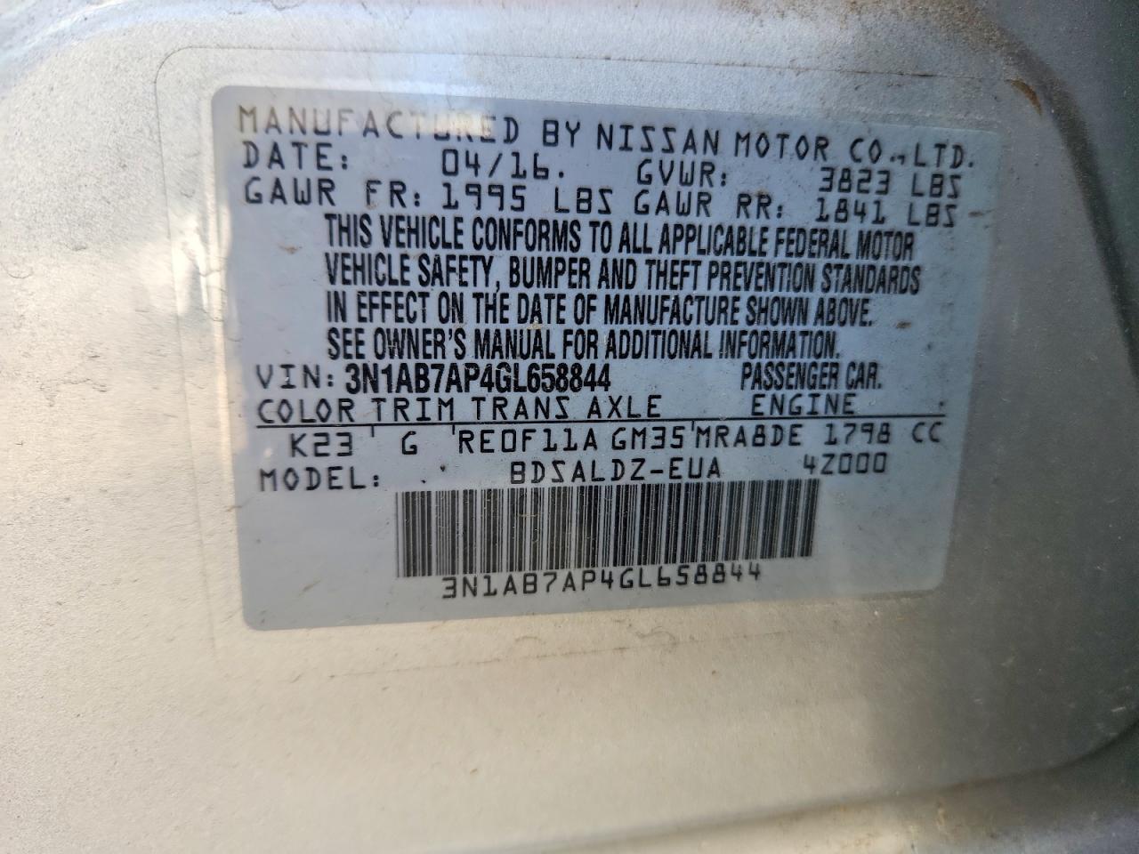 2016 NISSAN SENTRA