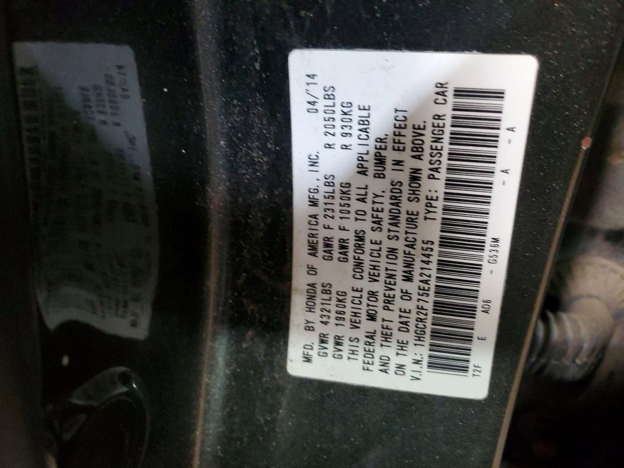 2014 HONDA ACCORD