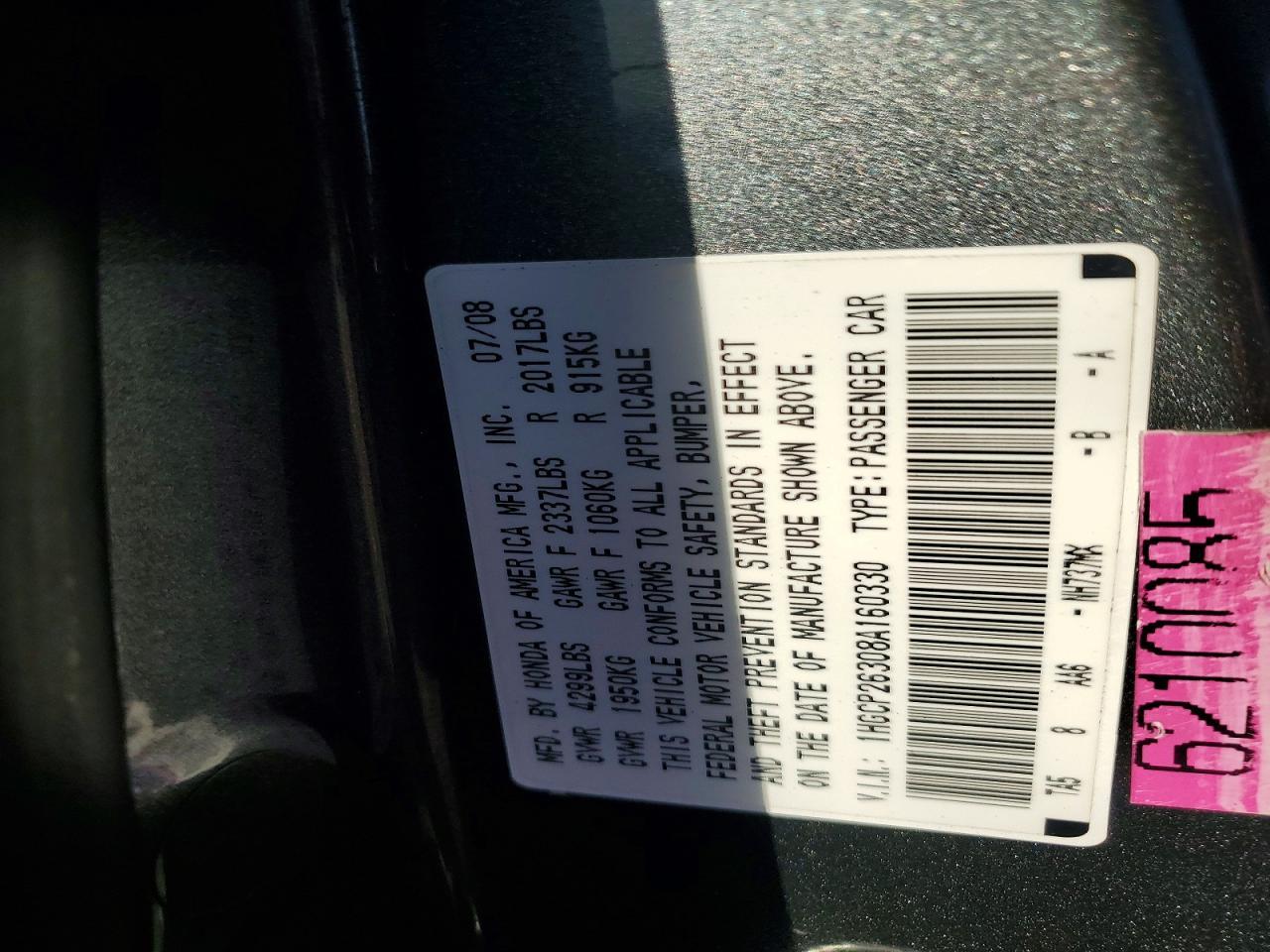 2008 HONDA ACCORD
