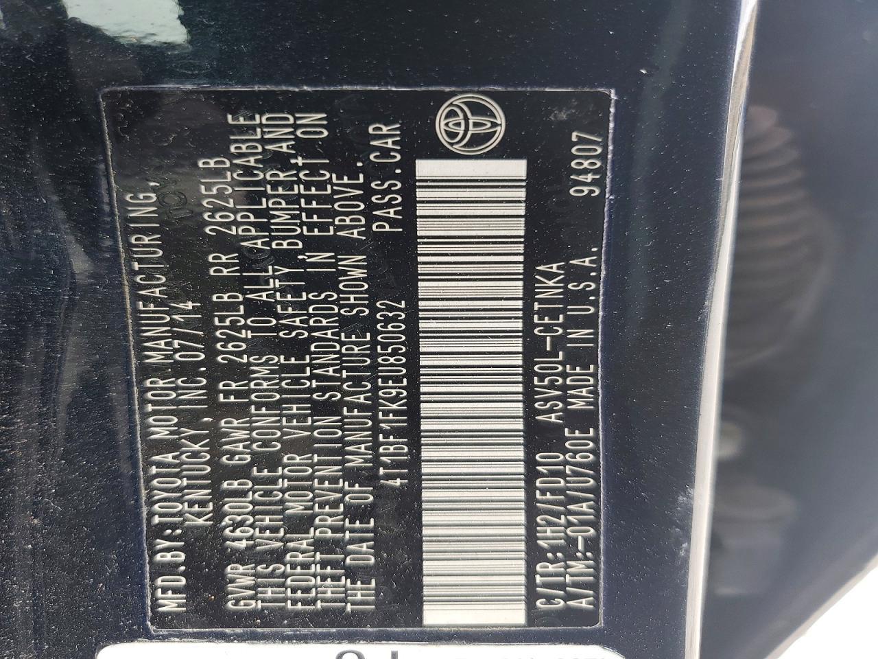 2014 TOYOTA CAMRY