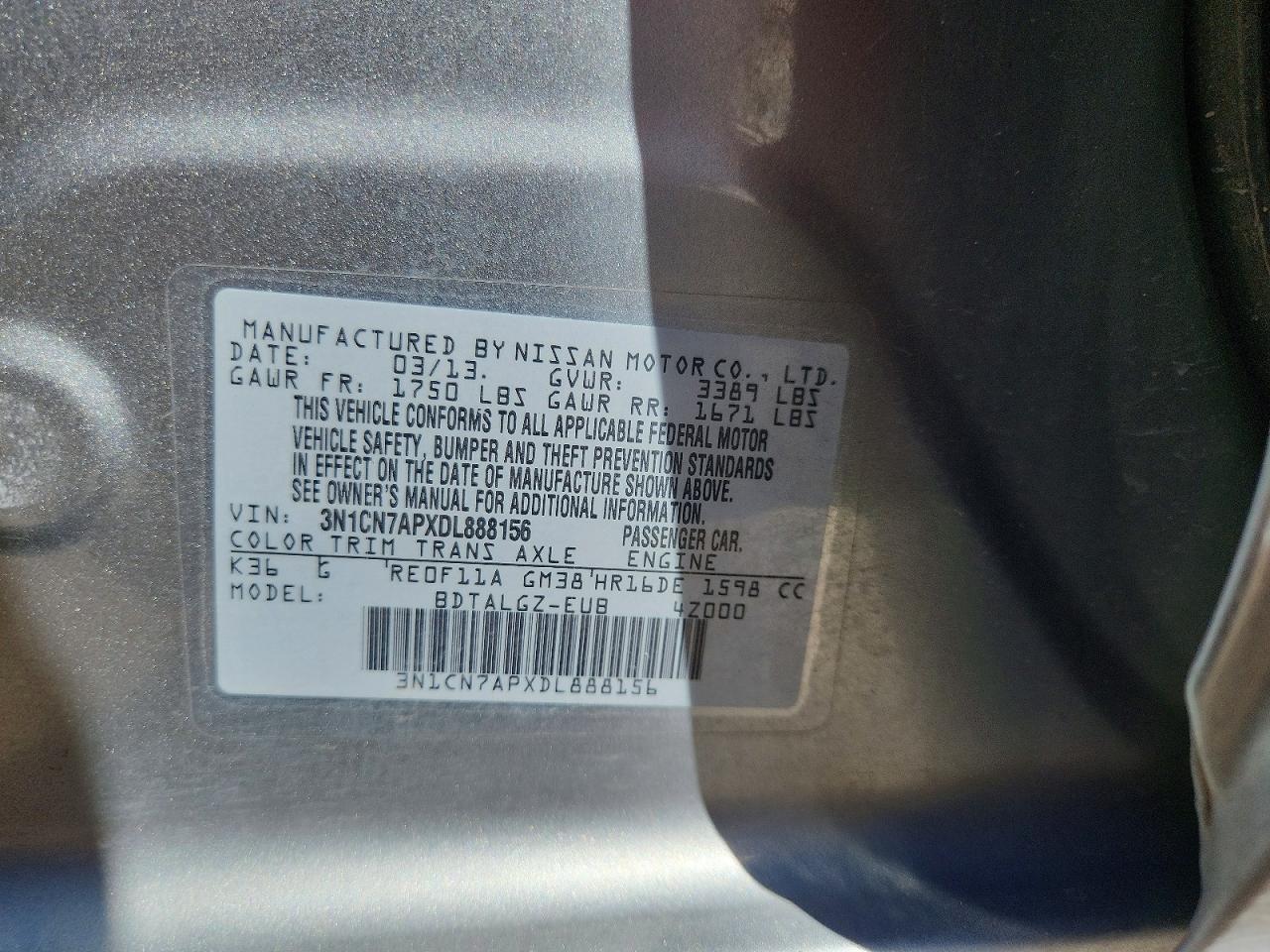2013 NISSAN VERSA