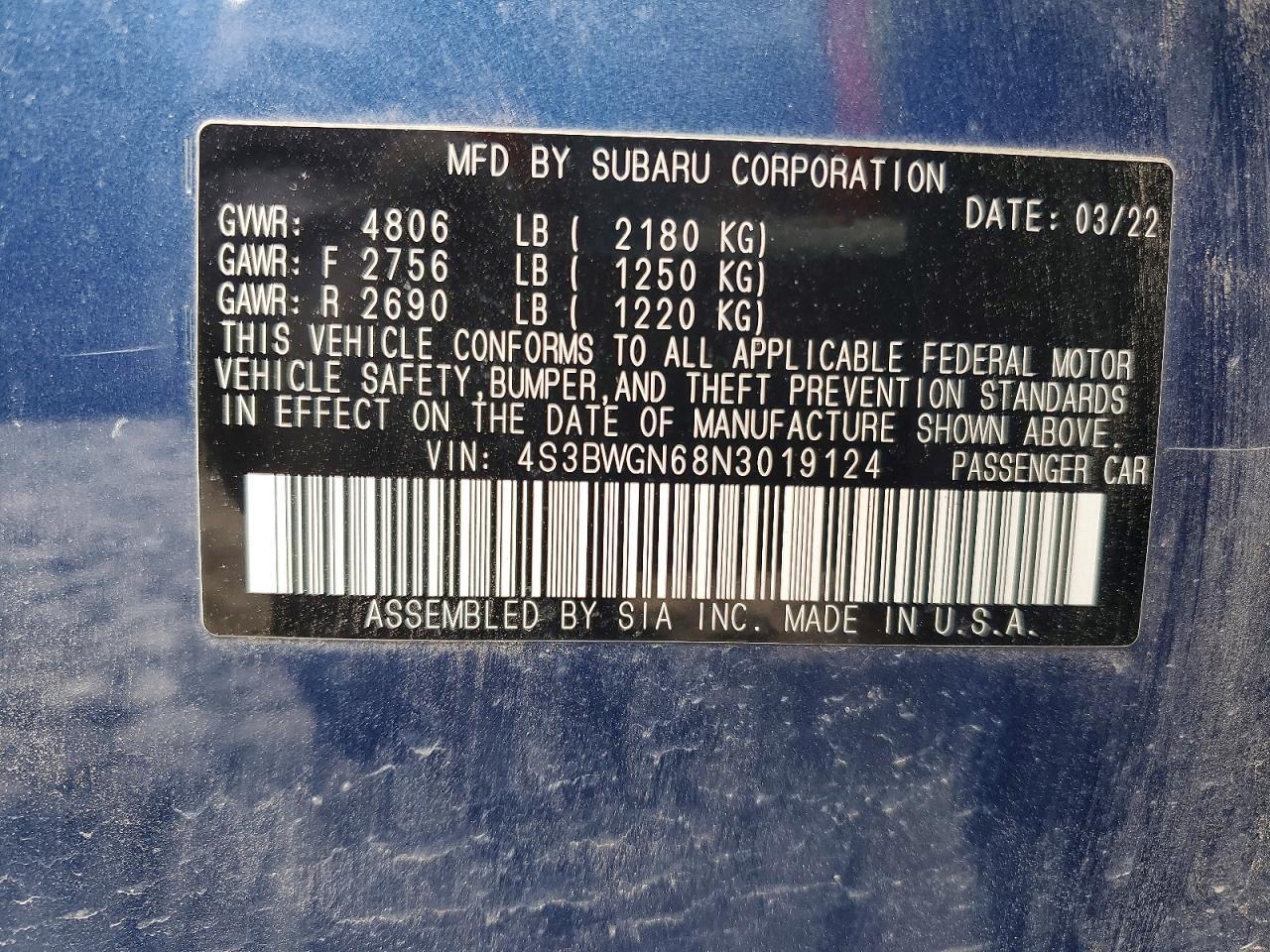 2022 SUBARU Legacy