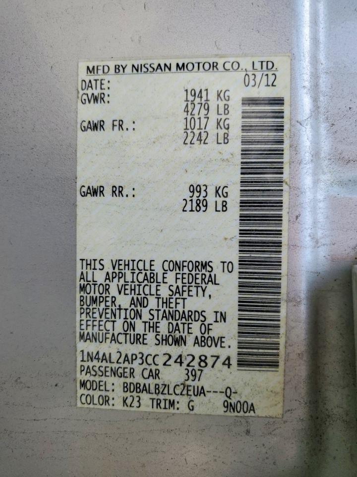 2012 NISSAN ALTIMA