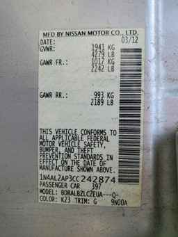 2012 NISSAN ALTIMA