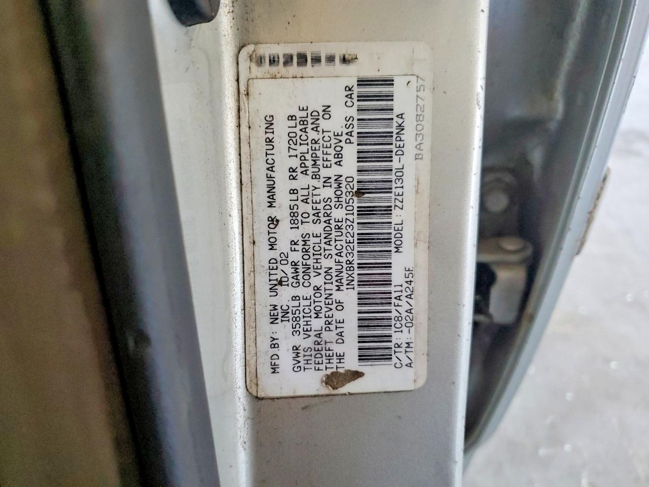 2003 TOYOTA COROLLA