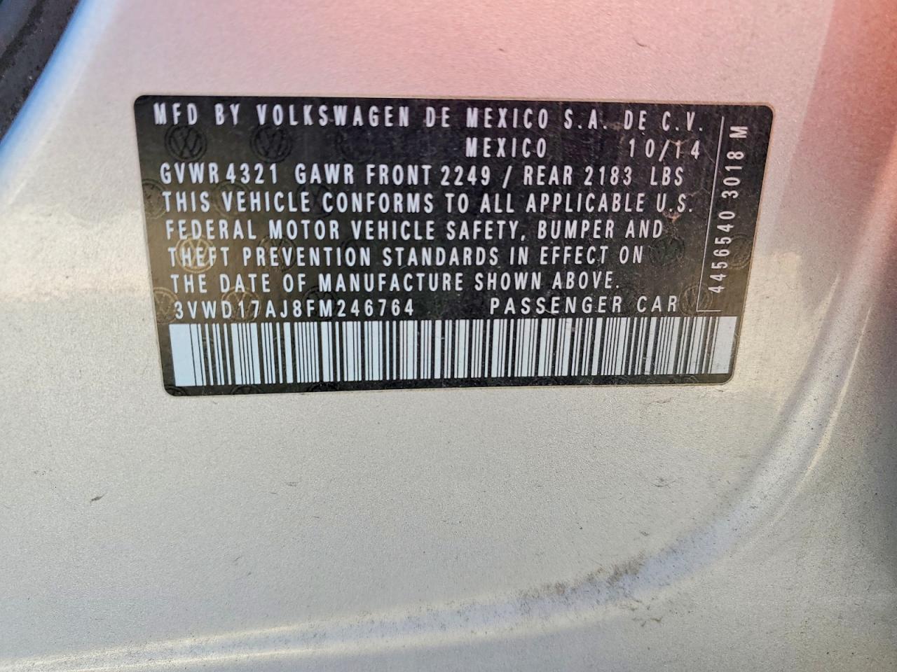 2015 VOLKSWAGEN JETTA