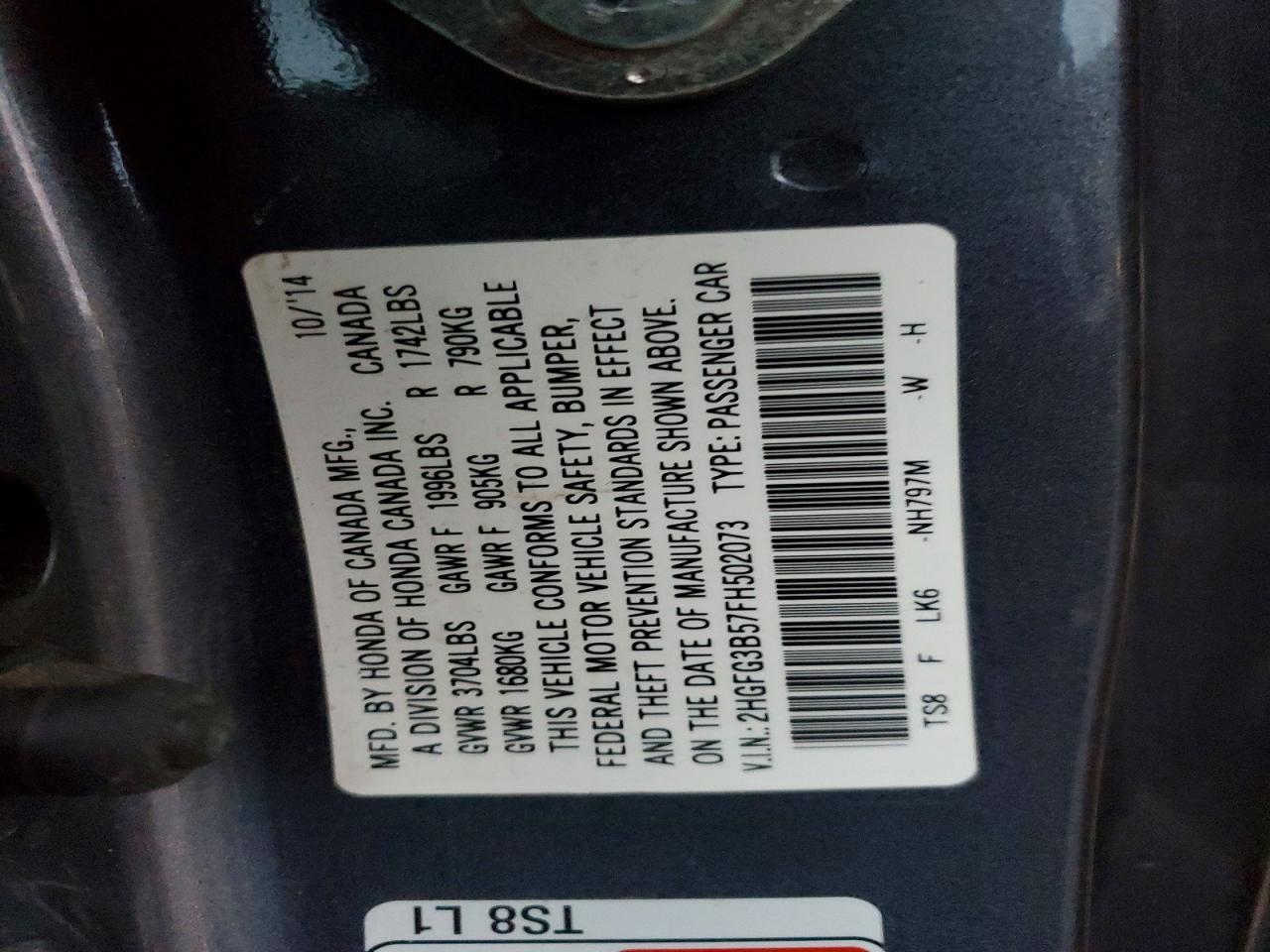 2015 HONDA CIVIC