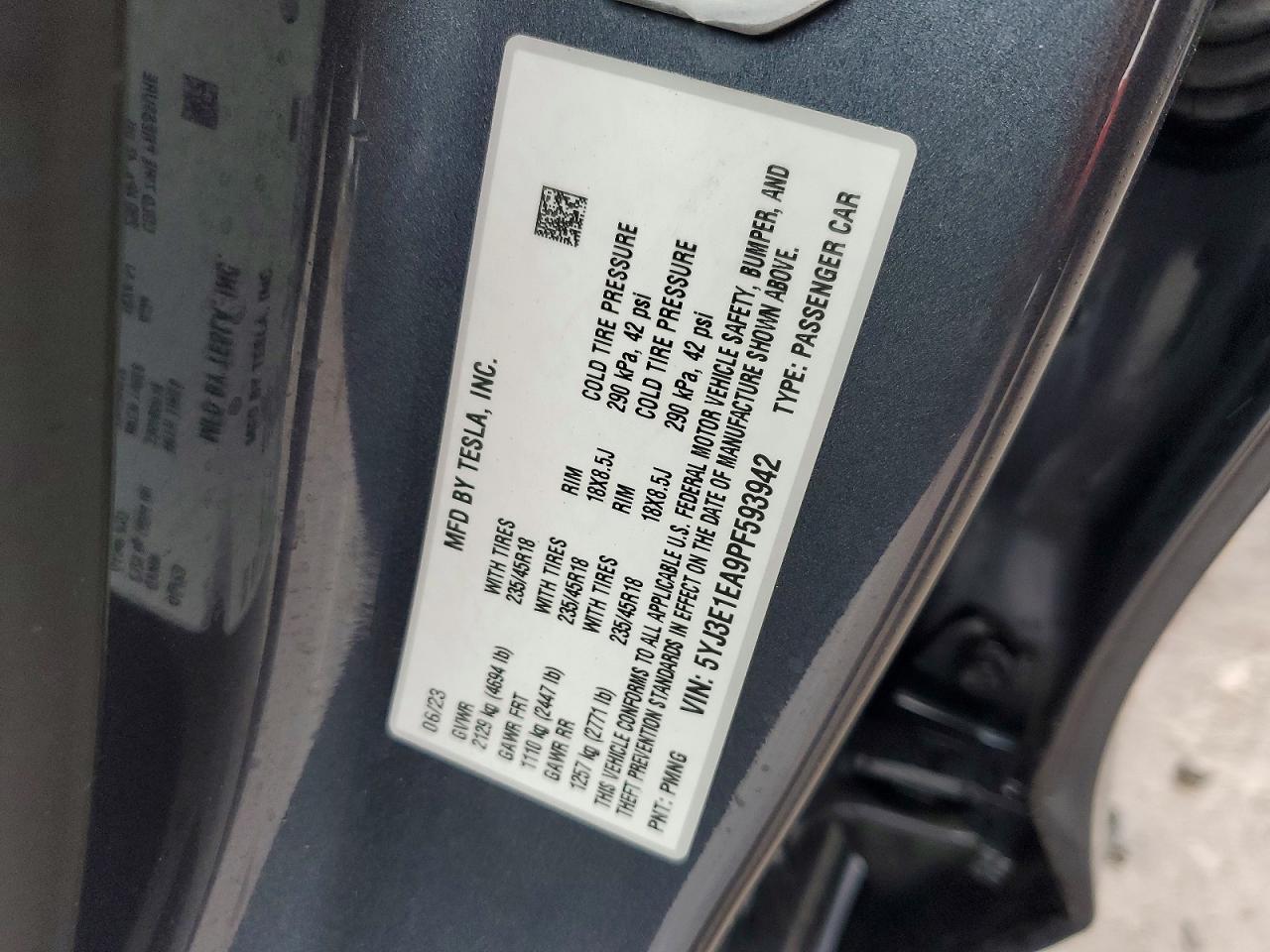 2023 TESLA MODEL 3