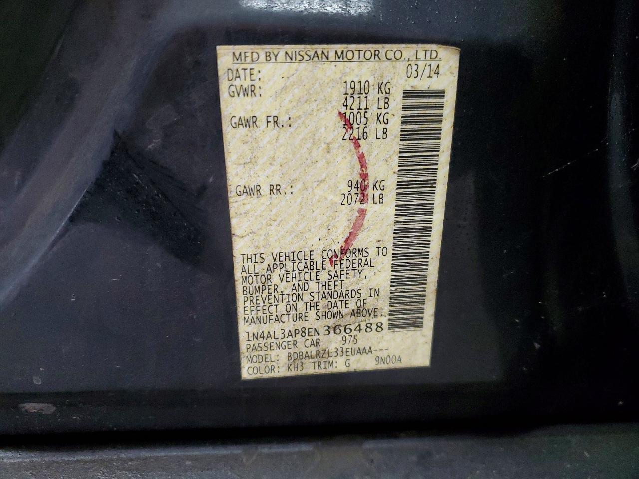2014 NISSAN ALTIMA