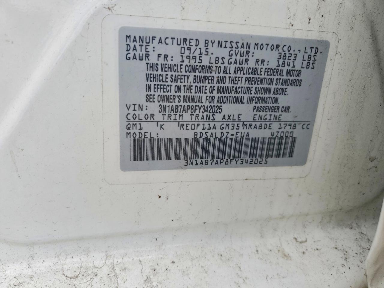 2015 NISSAN SENTRA