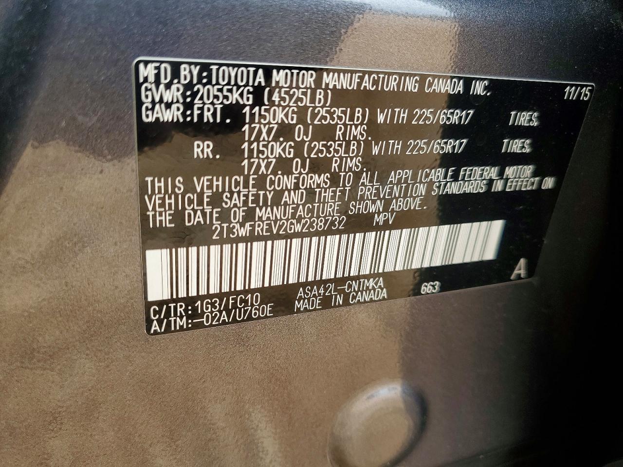 2016 TOYOTA RAV4