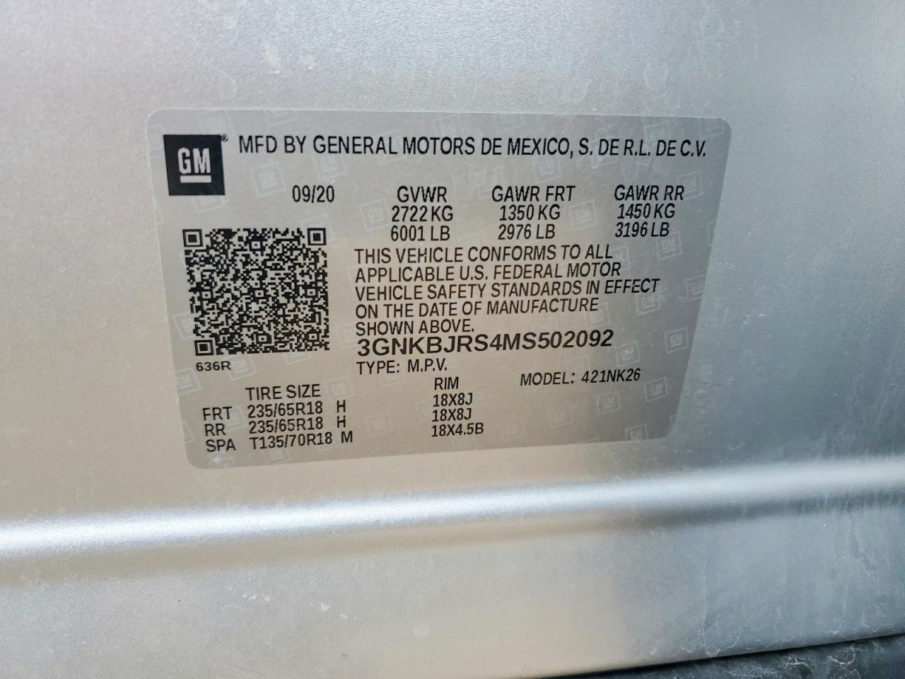 2021 CHEVROLET BLAZER