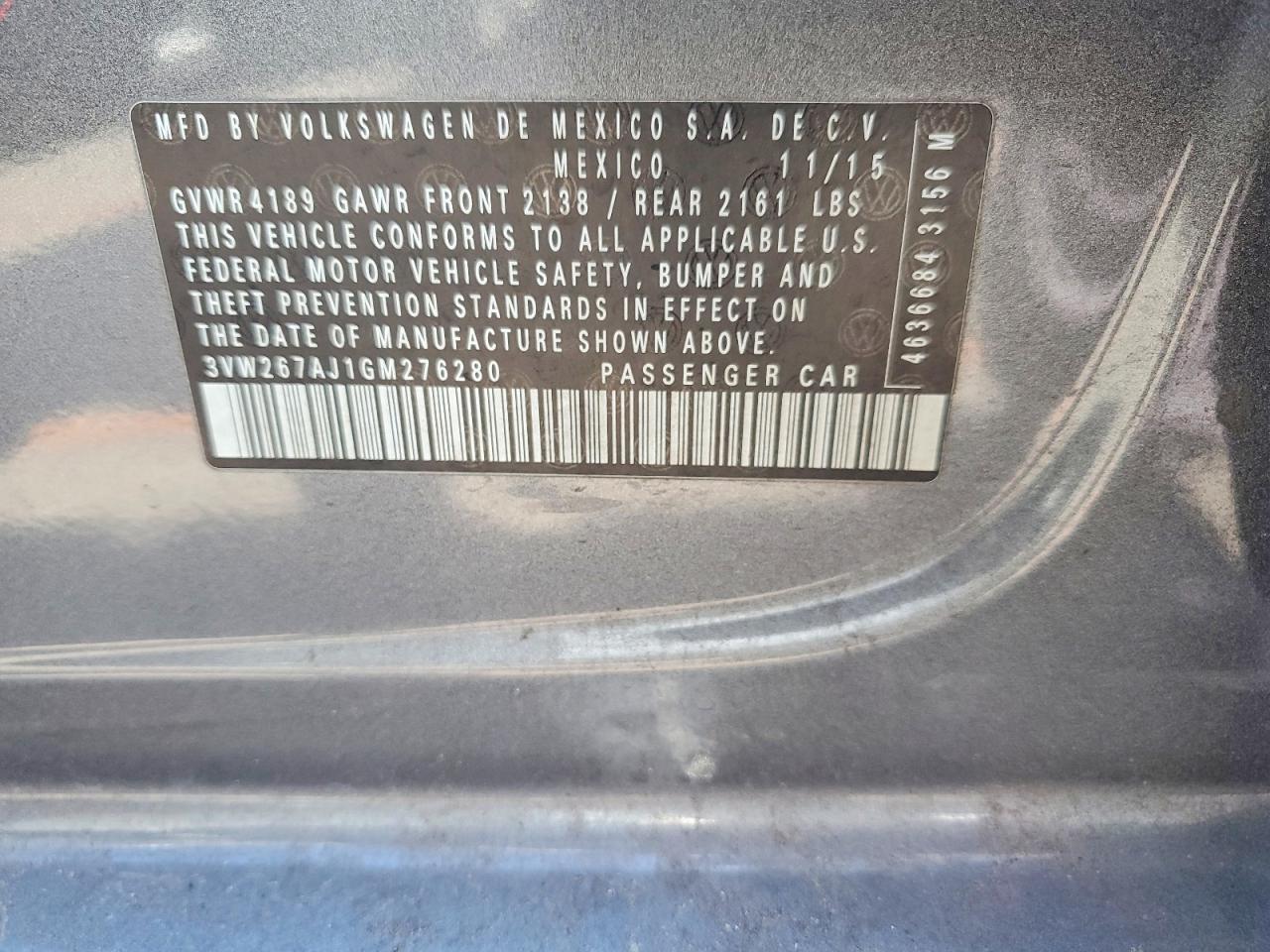 2016 VOLKSWAGEN JETTA