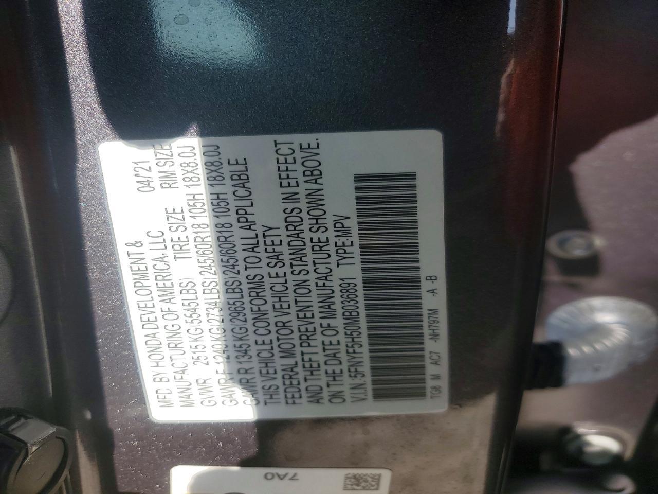 2021 HONDA PILOT