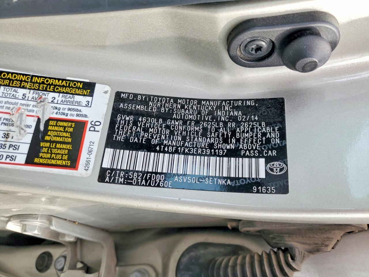 2014 TOYOTA CAMRY
