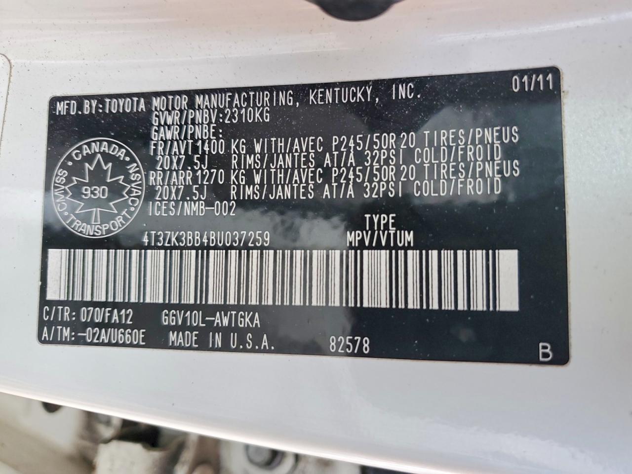 2011 TOYOTA VENZA