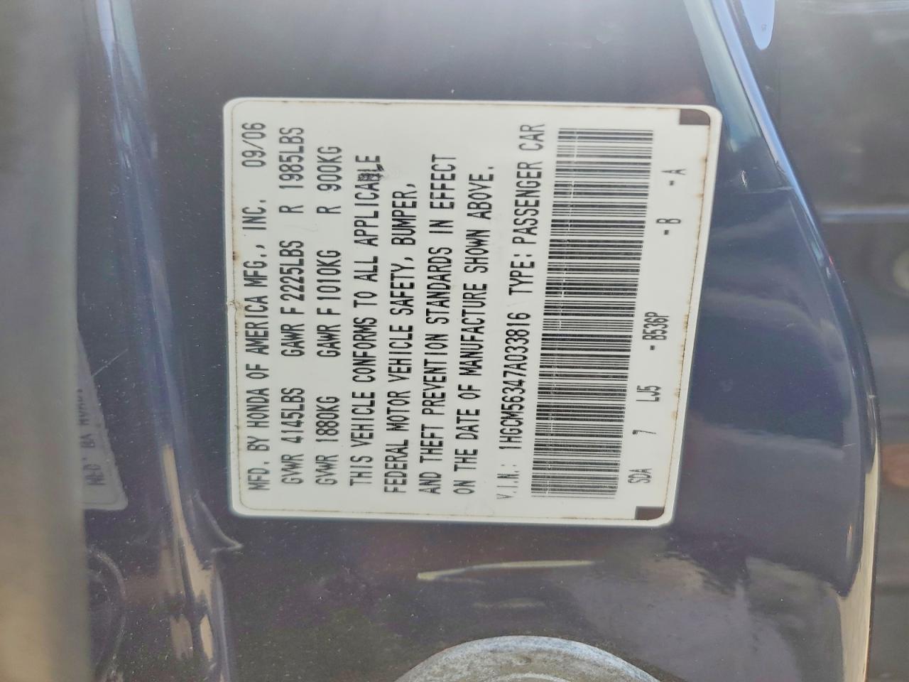 2007 Hond Accord