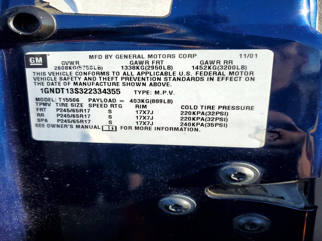 2002 CHEVROLET Trailblazer