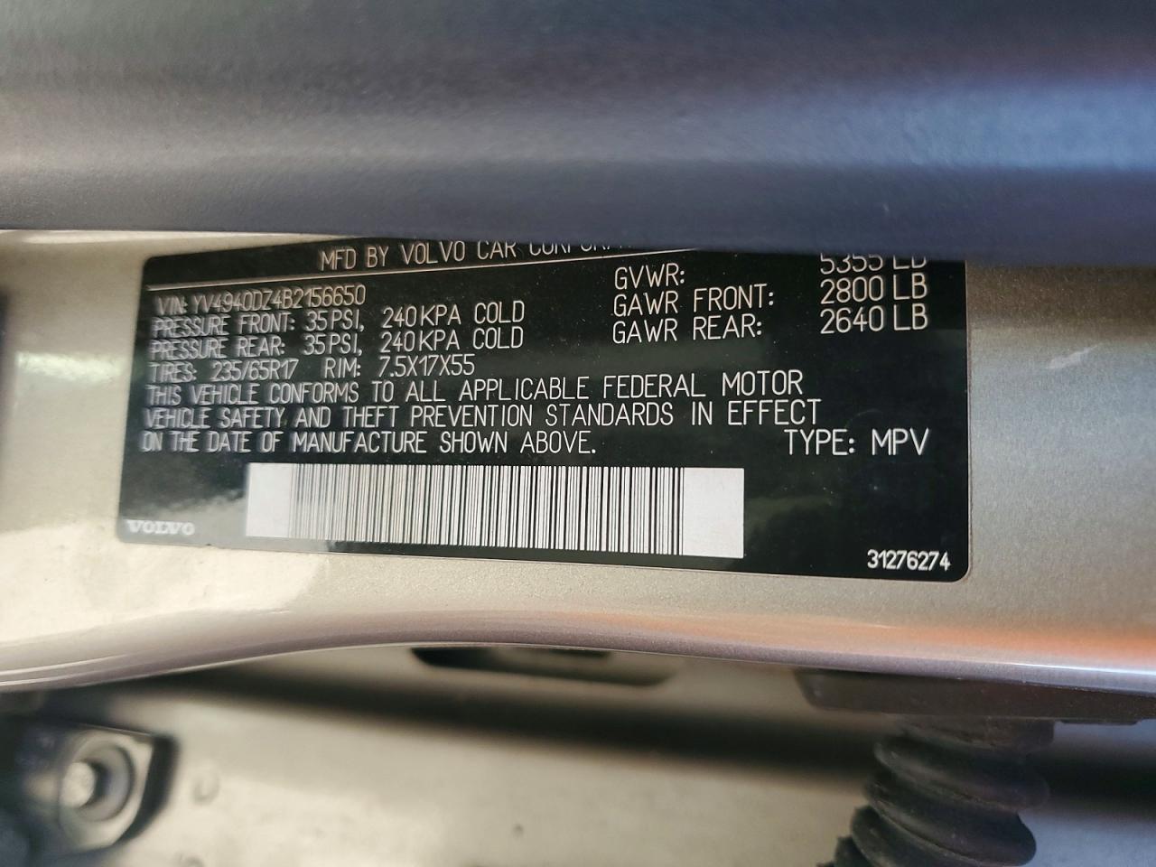 2011 VOLVO XC60