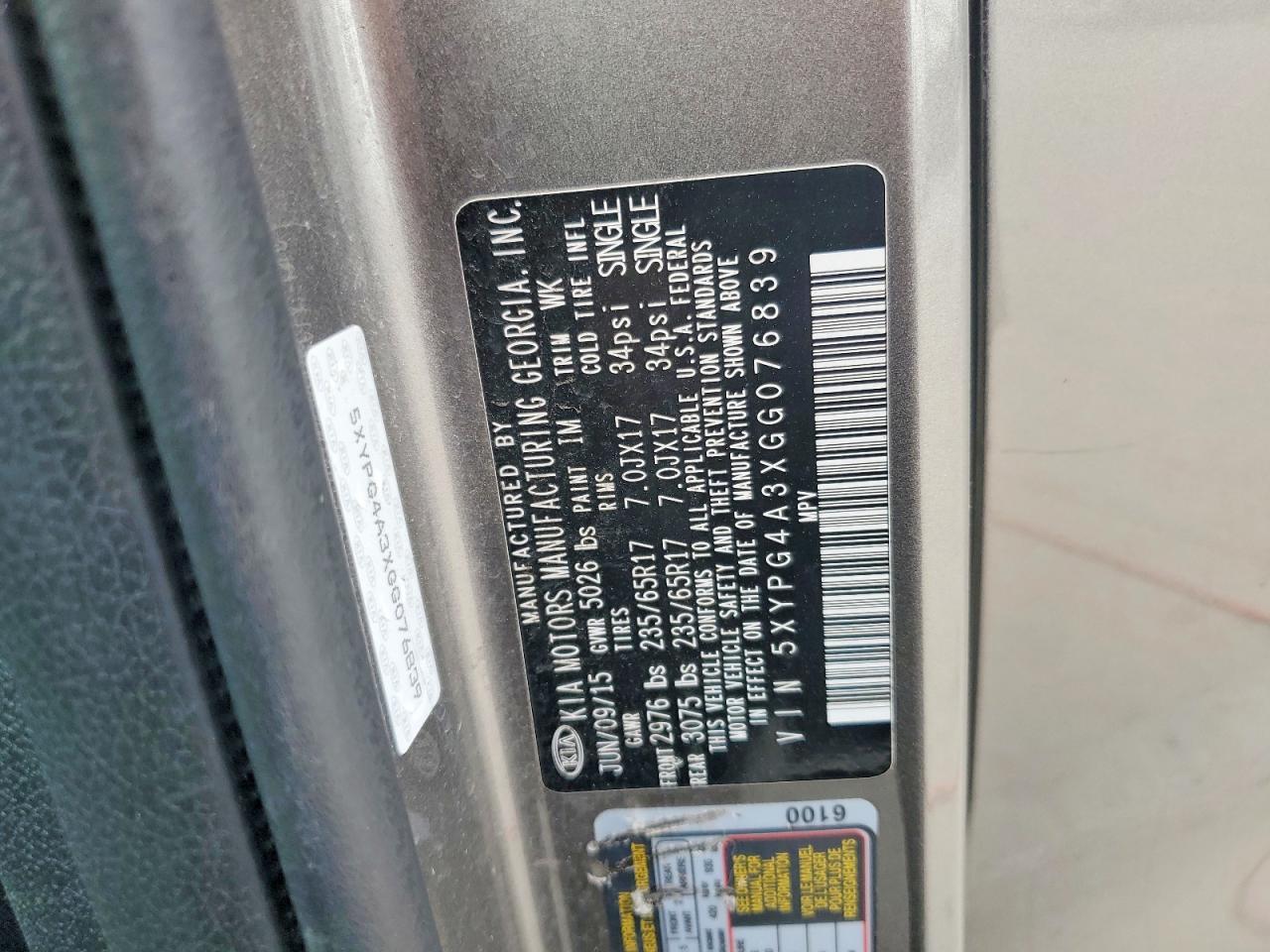 2016 KIA SORENTO
