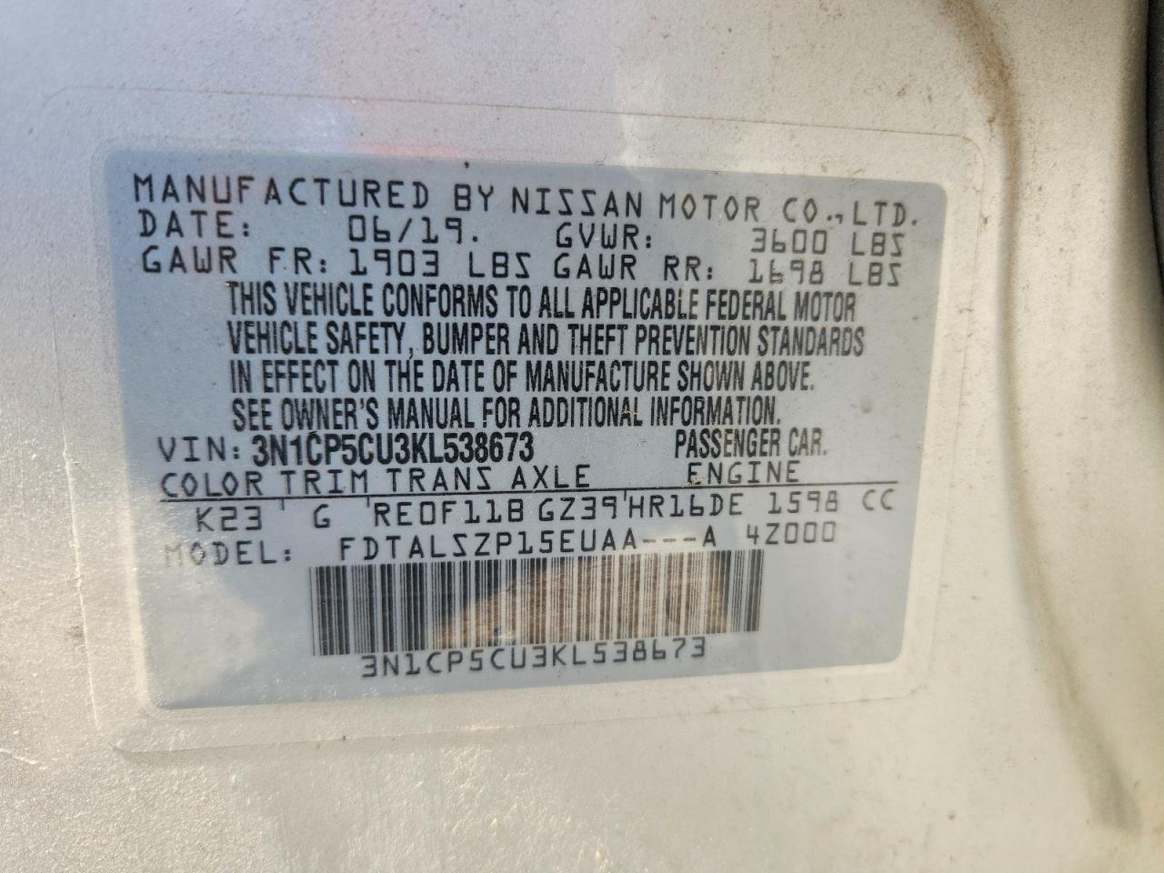 2019 NISSAN KICKS
