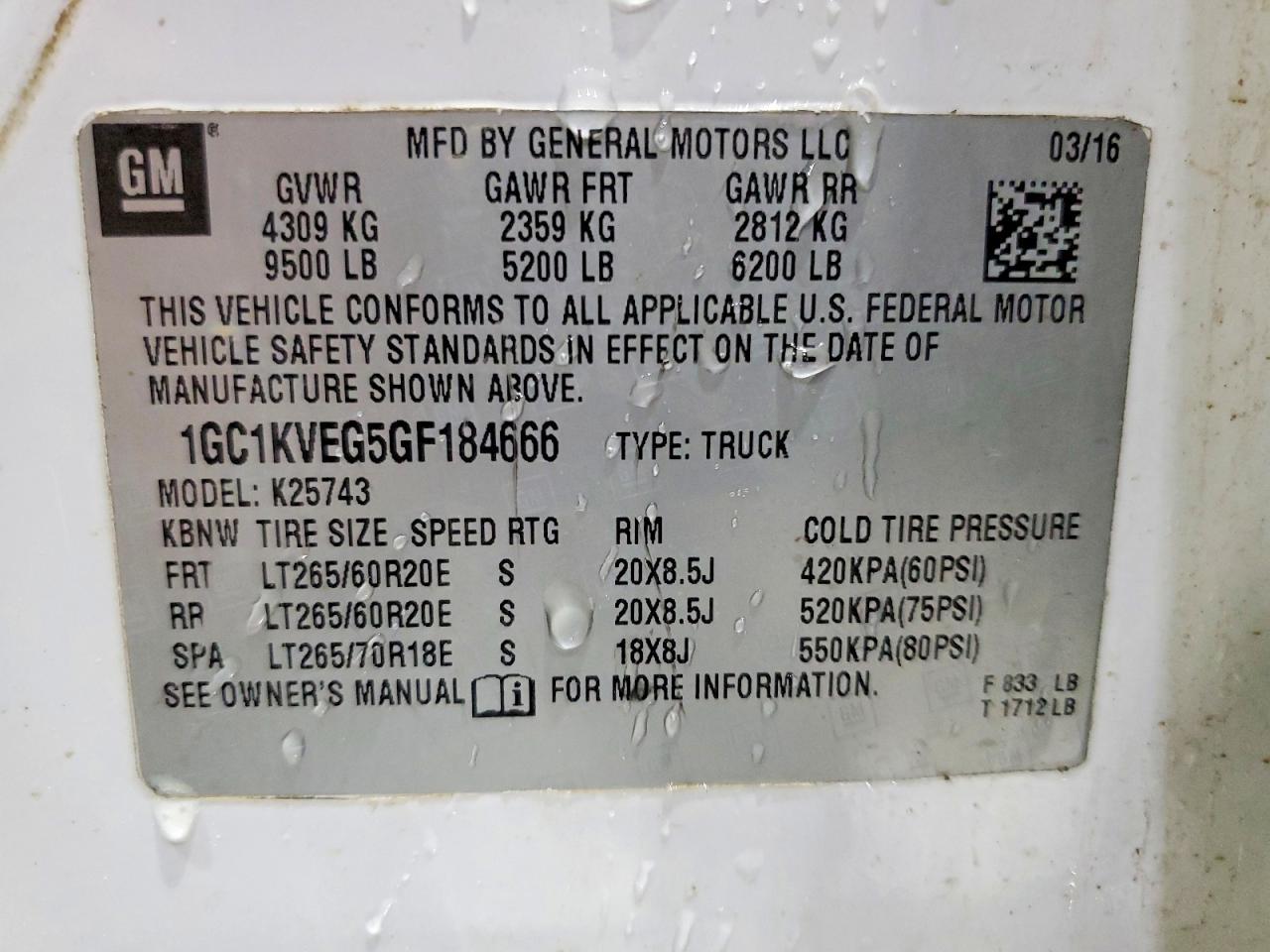 2016 CHEVROLET Silverado 2500