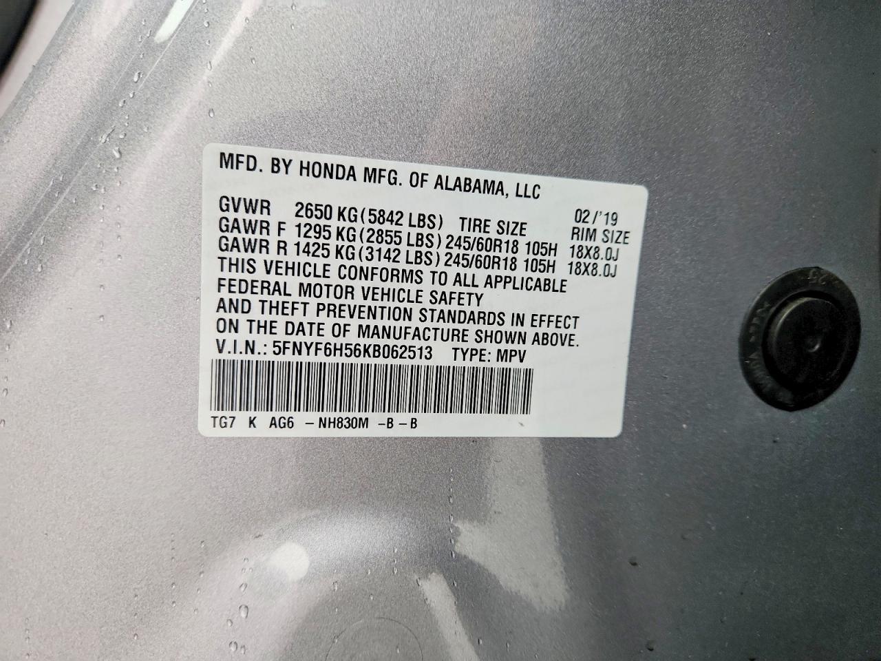 2019 HONDA PILOT