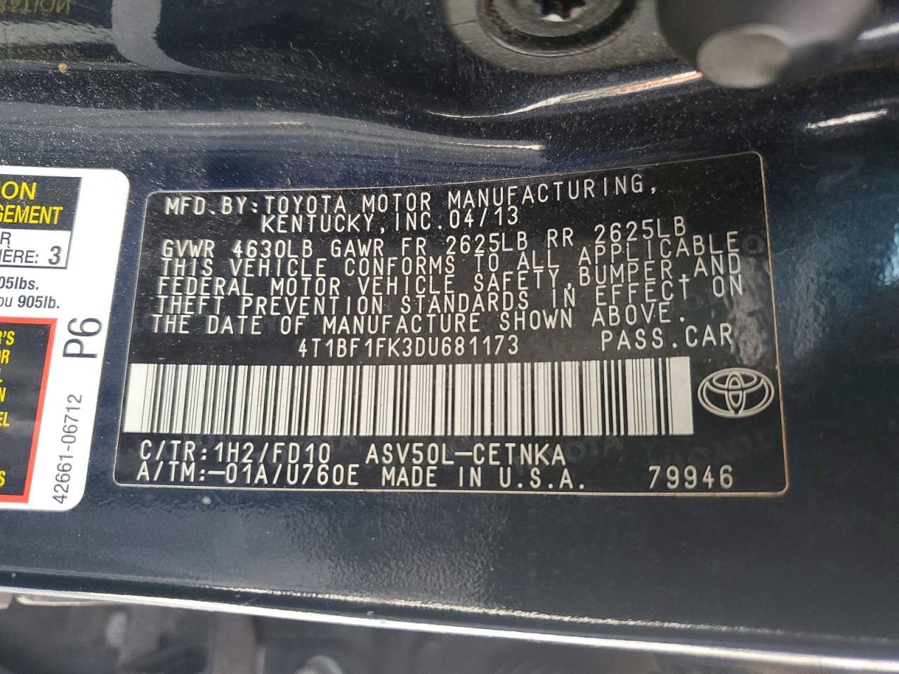 2013 TOYOTA CAMRY