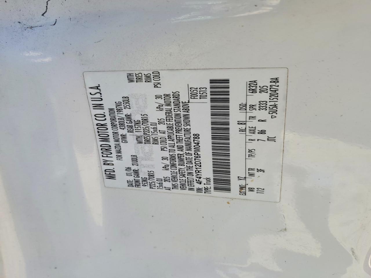 2006 MAZDA B2300