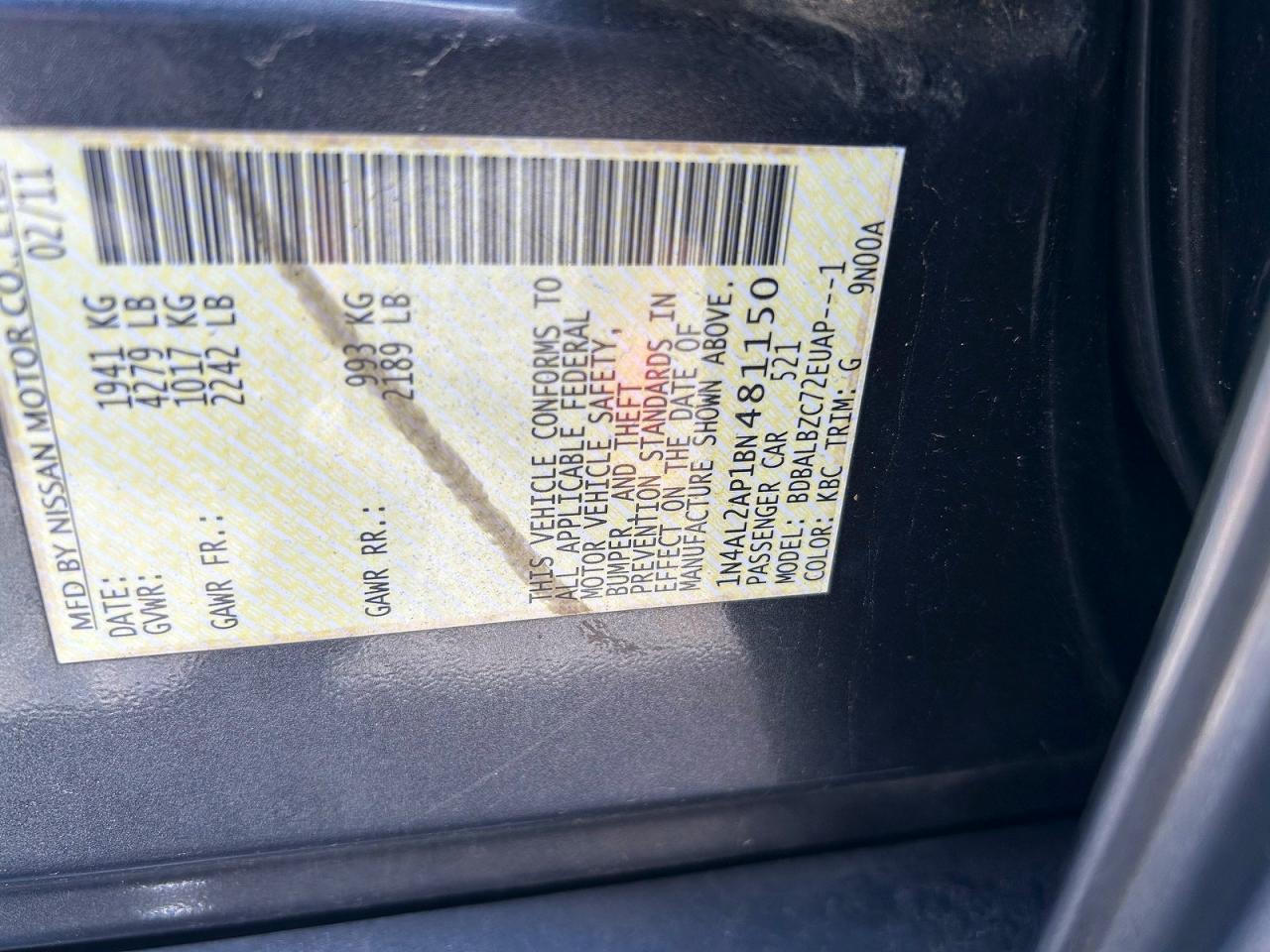 2011 NISSAN ALTIMA
