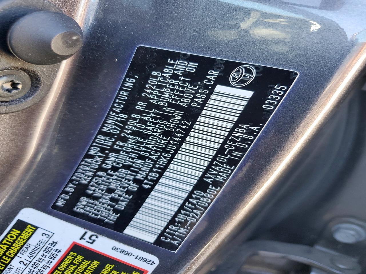 2018 TOYOTA CAMRY