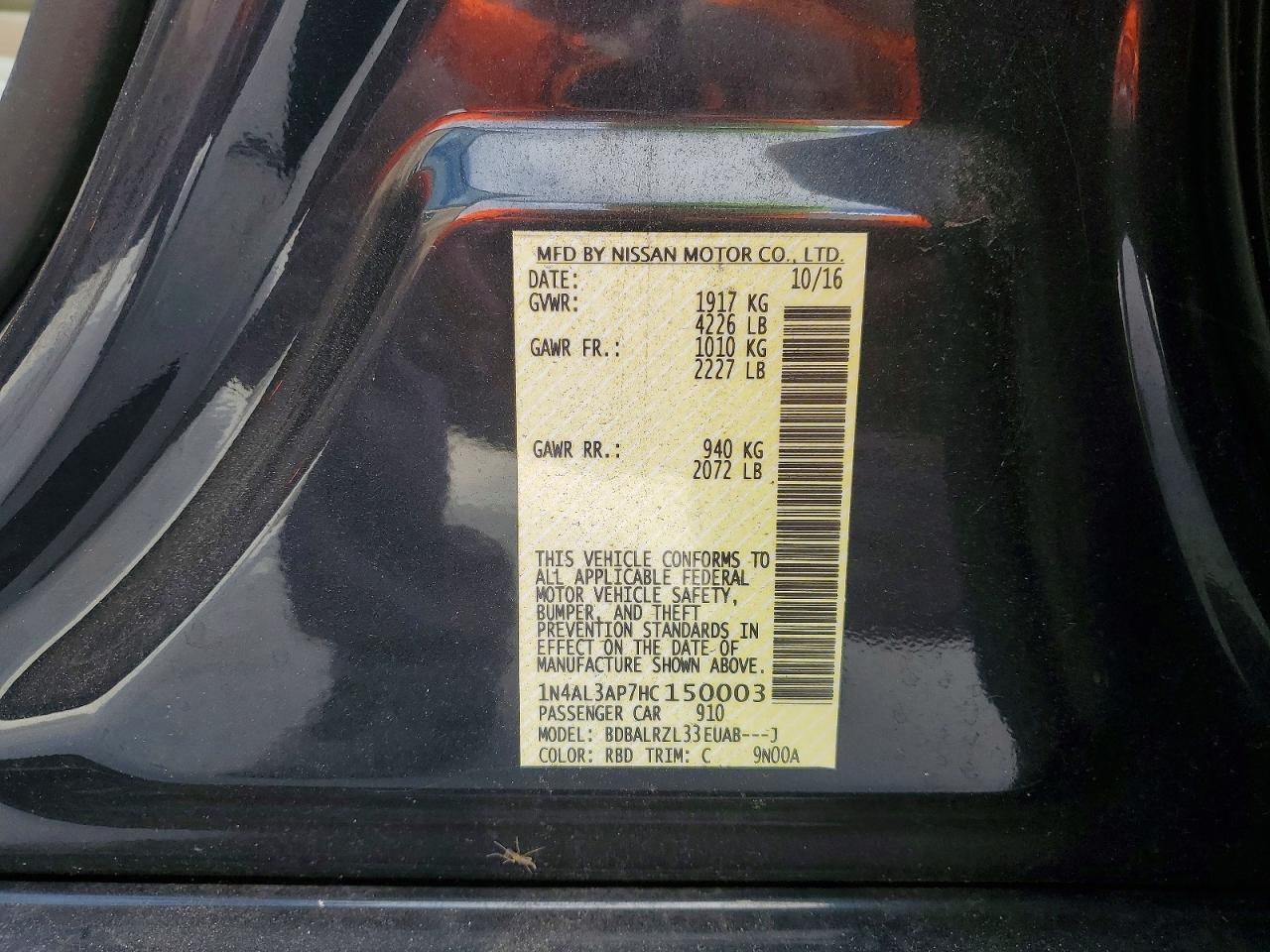 2017 NISSAN ALTIMA