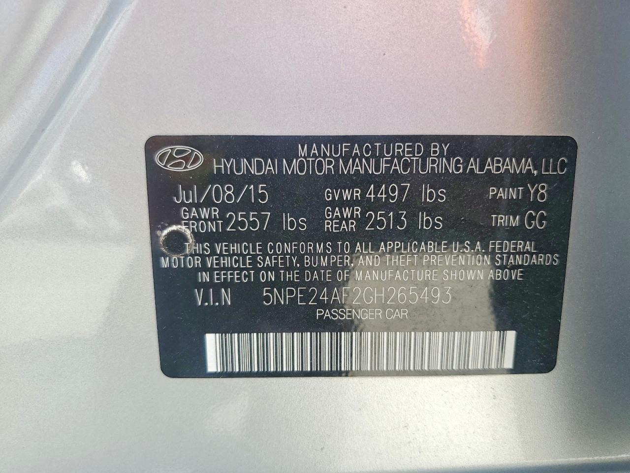 2016 HYUNDAI SONATA
