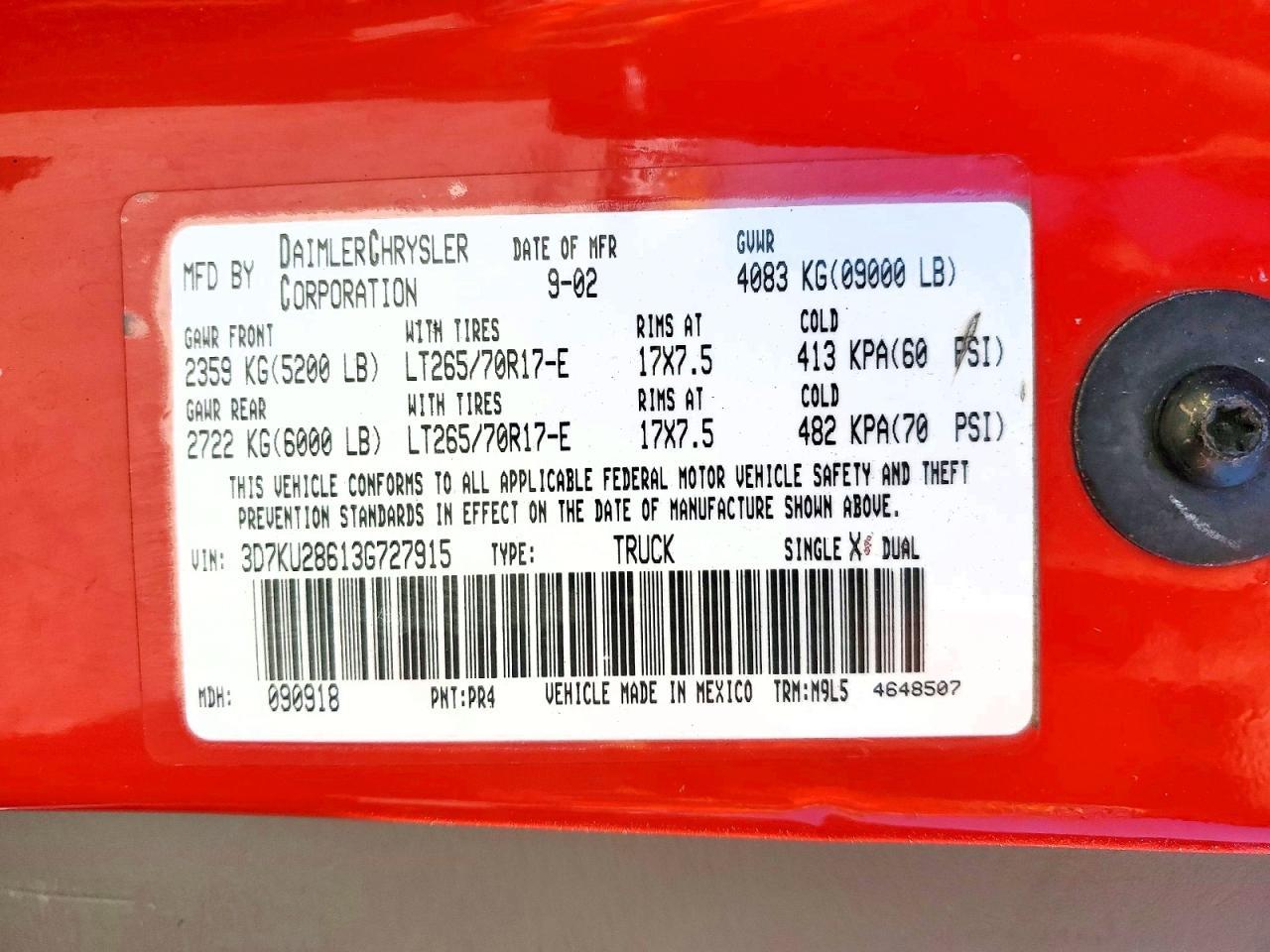 2003 DODGE Ram 2500