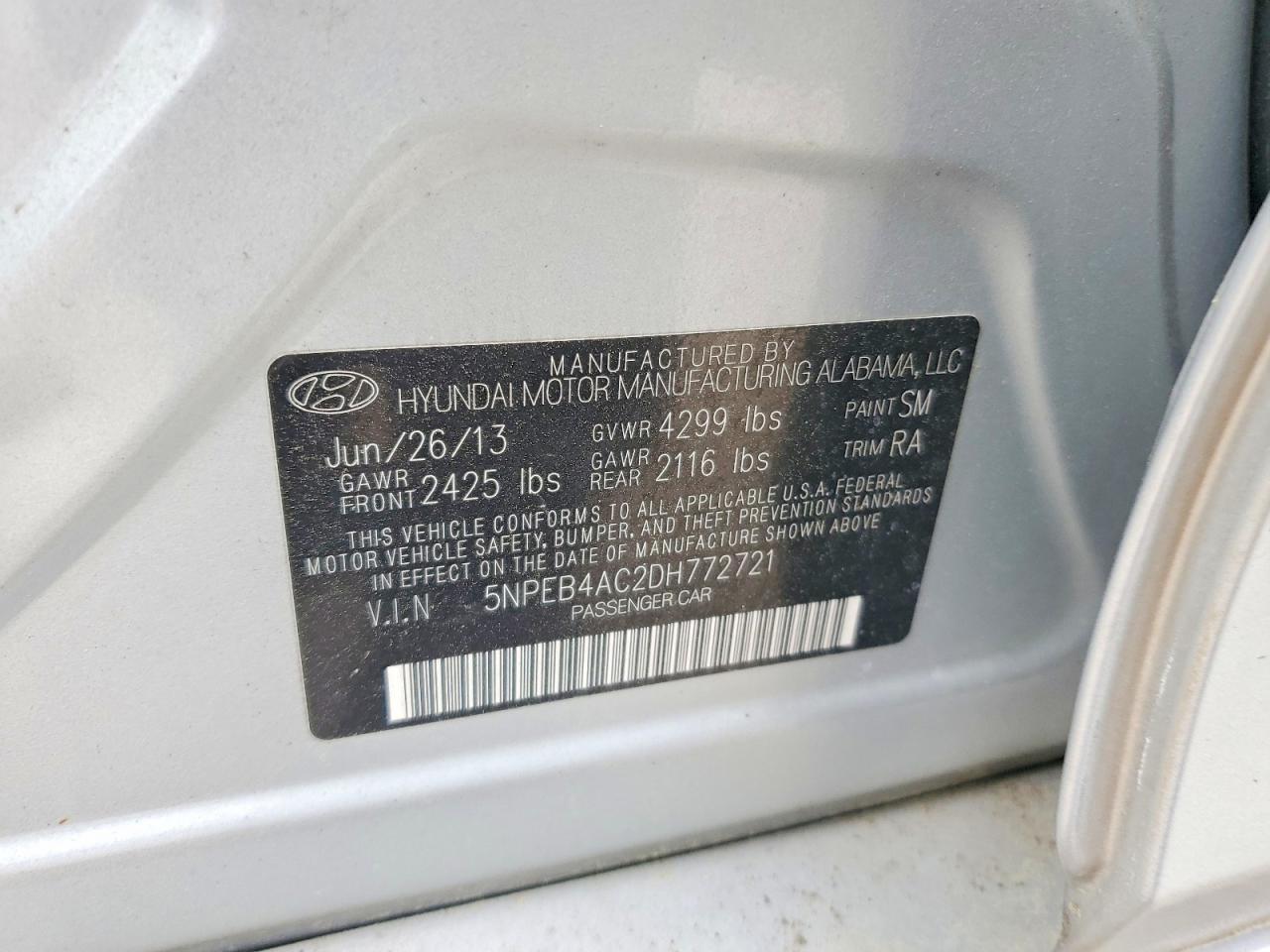 2013 HYUNDAI SONATA