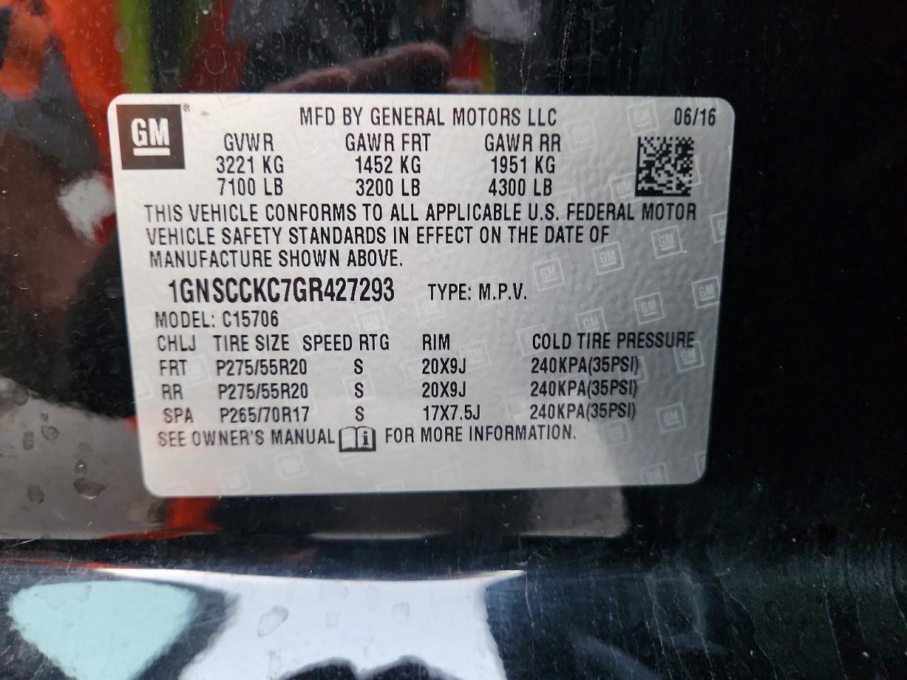 2016 CHEVROLET Tahoe