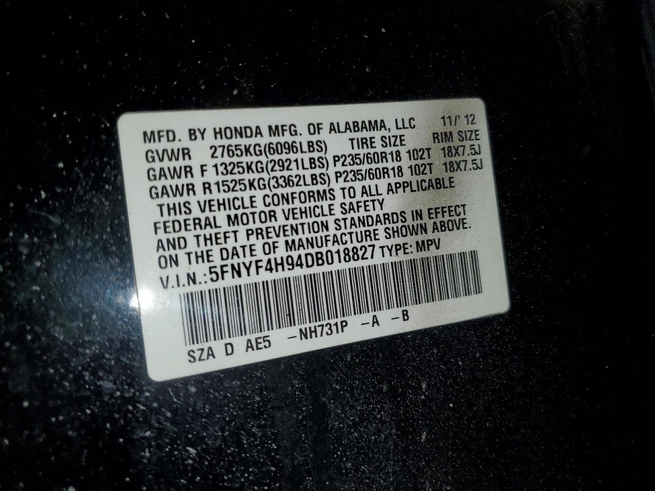 2013 HONDA PILOT