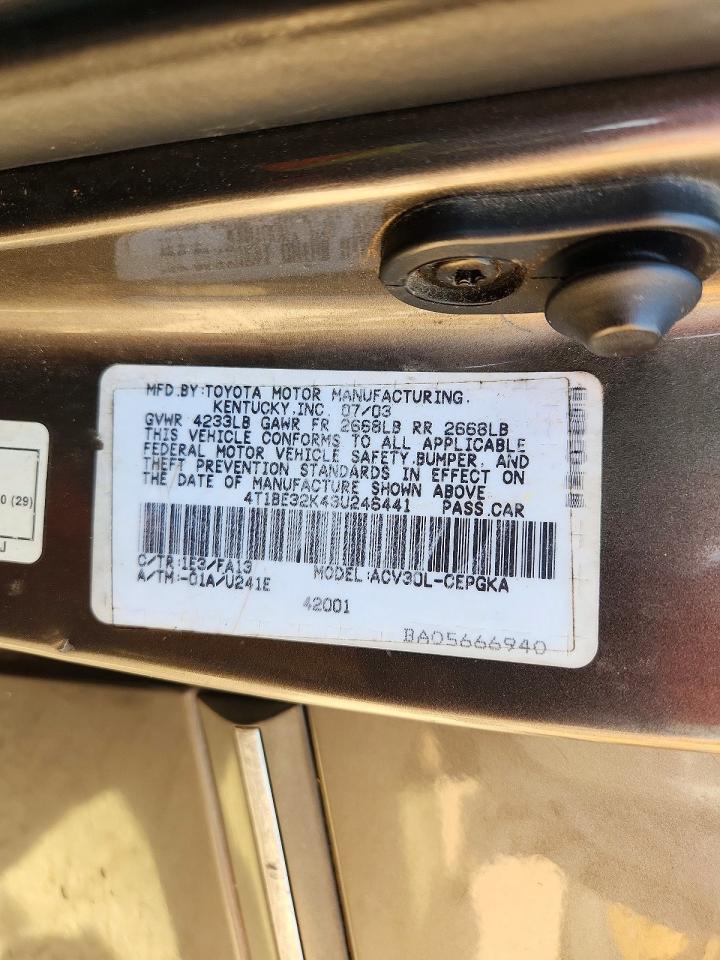 2003 TOYOTA CAMRY