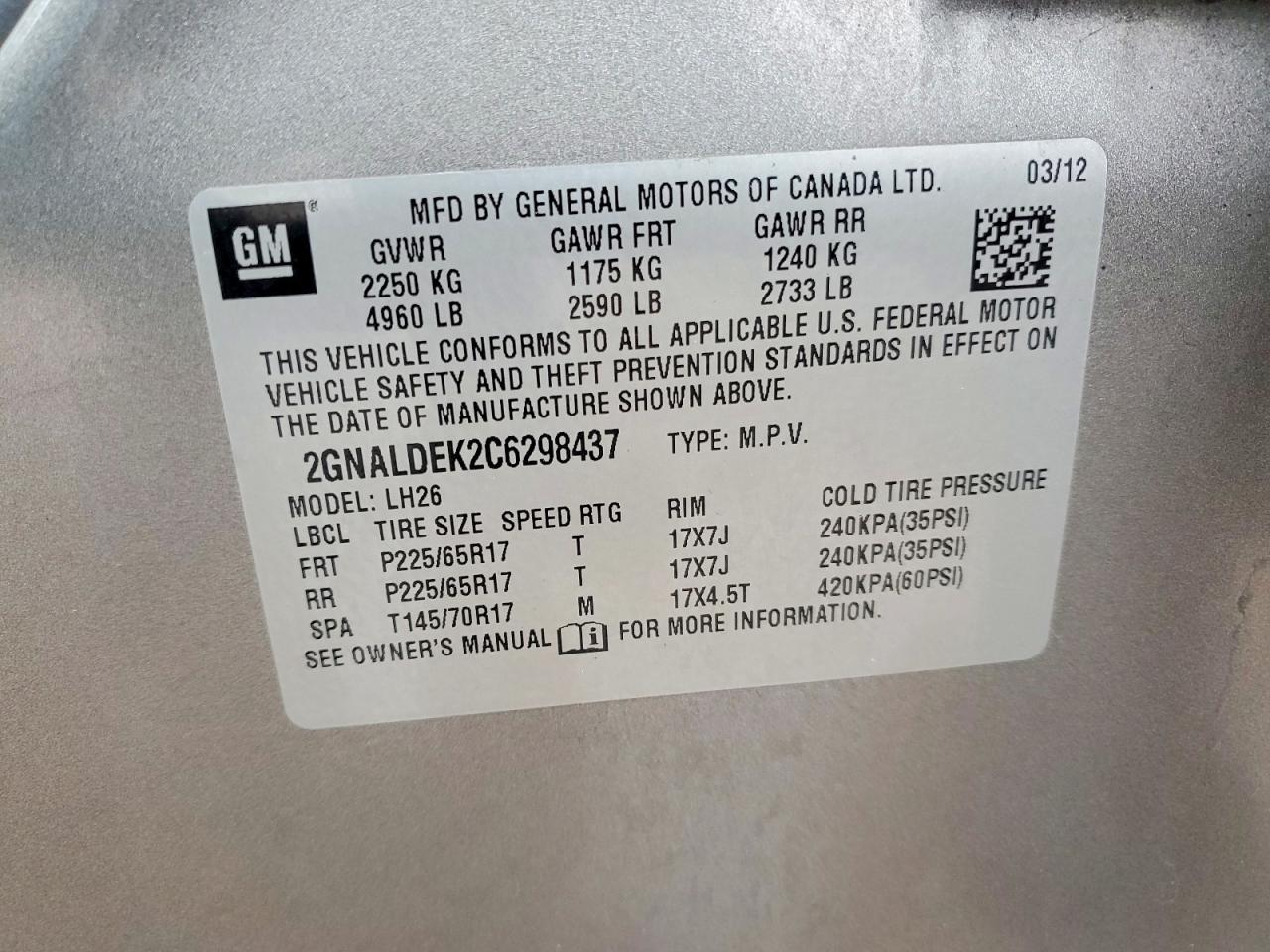 2012 CHEVROLET EQUINOX