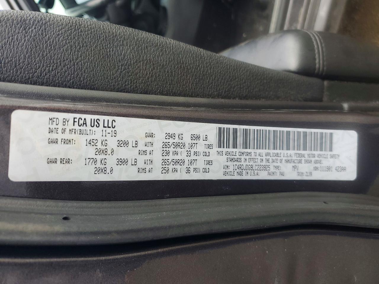 2020 DODGE DURANGO