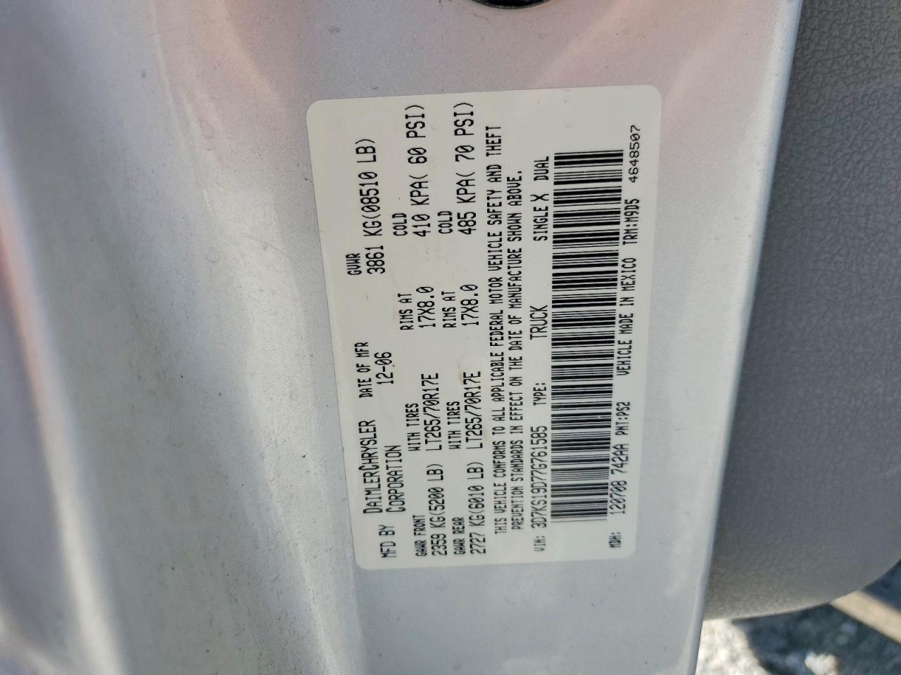 2007 DODGE RAM 1500