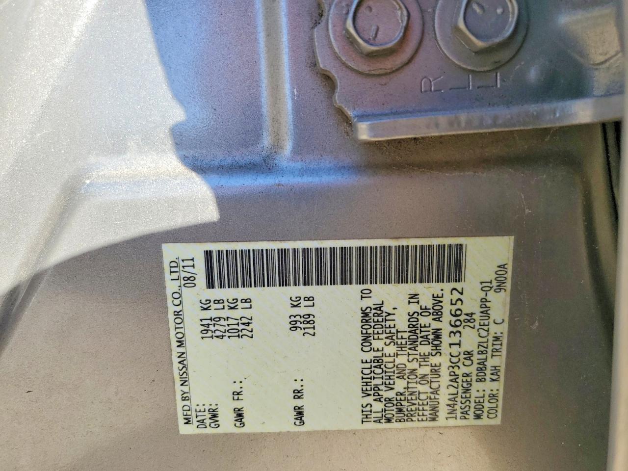 2012 NISSAN ALTIMA