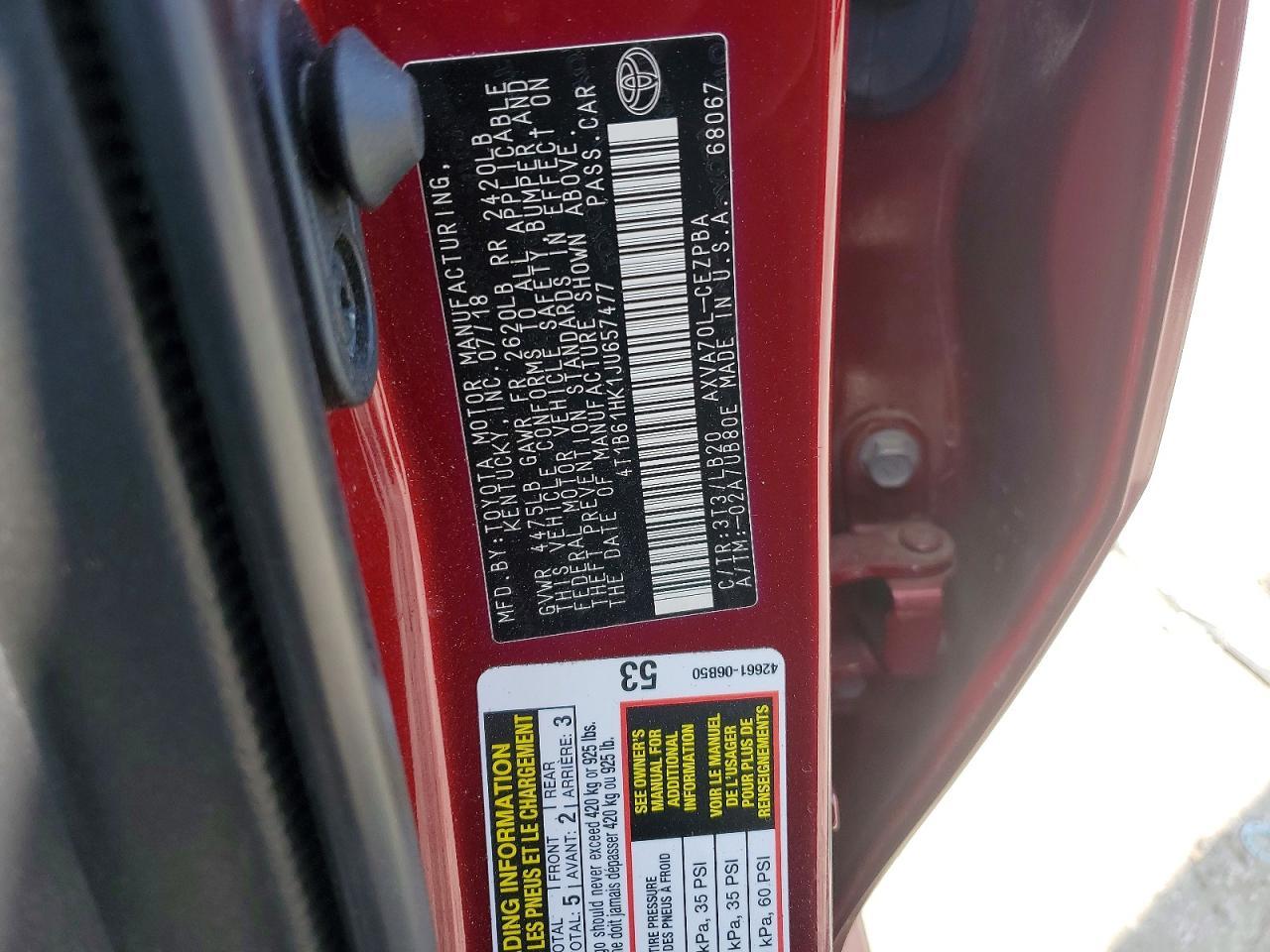 2018 TOYOTA CAMRY